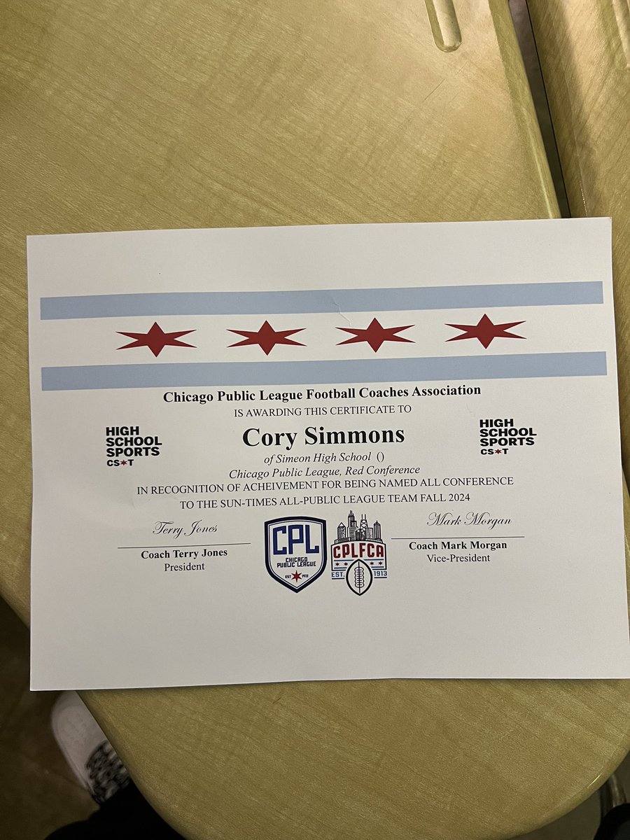 Beyond blessed to be ALL CONFERENCE appreciate all my coaches and teammates <a href="/SinqueTurner/">Coach Turner</a> <a href="/CoachJack1911/">Coach Jack</a> <a href="/Levi_bradley312/">Levi bradley</a> <a href="/SimeonNation/">SimeonNation</a> <a href="/_SimeonFootball/">Simeon Football</a> <a href="/AllenTrieu/">Allen Trieu</a> <a href="/OLMafia/">OL MAFIA</a>
