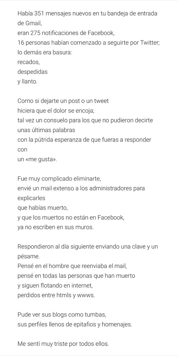 Wow esto de <a href="/HWarpola/">hwhwhwhwhwhwhwhwhwhwhwhwhwhwhwhwhwhwhwhwhwhwhwhwhw</a> que compartió <a href="/nandoestuamigo/">Fernando Galicia 🇵🇸</a>.

Qué dura su partida. Siempre lo recordaré como un artista en una singular búsqueda de belleza. Una constante búsqueda en lugares donde no cualquiera buscaría.

🙌🏻💫

lahojadearena.com/tres-poemas-de…