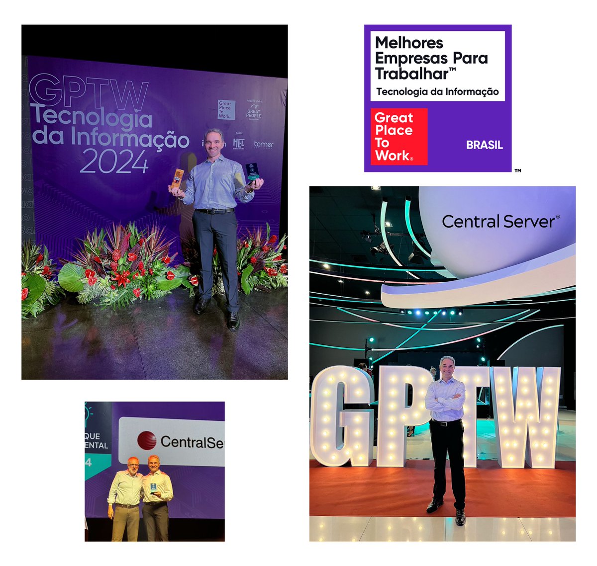 centralserver's tweet image. 🎉 Orgulho em dobro para a Central Server na premiação GPTW Tecnologia 2024! Estamos entre as 30 melhores do país e recebemos destaque em saúde mental. 🌟 Um reconhecimento incrível da nossa cultura de bem-estar. Parabéns, Clouders! A conquista é de todo o time! 👏 #greatpeople