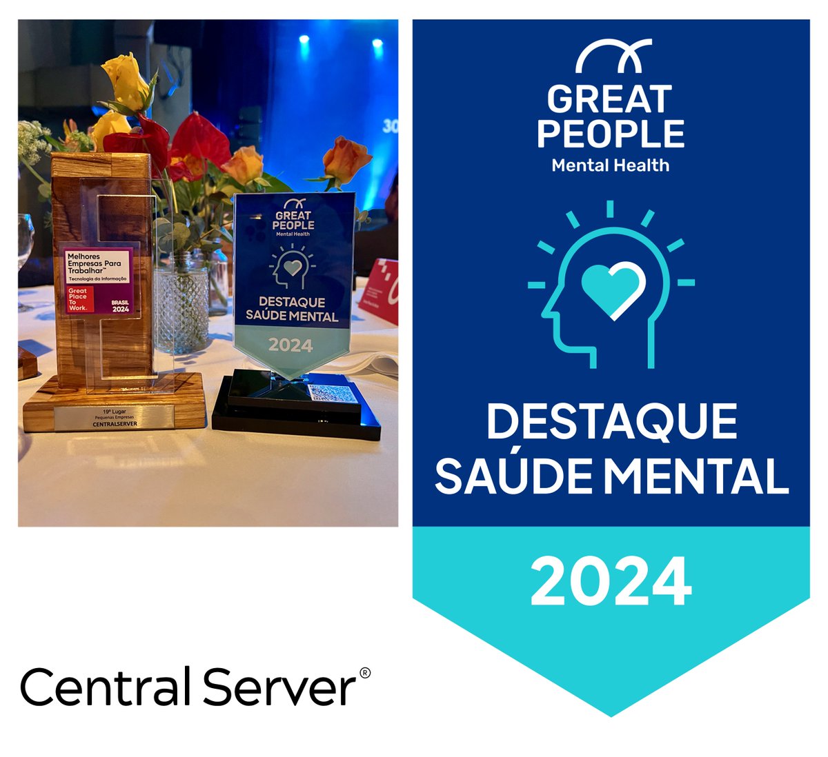 centralserver's tweet image. 🎉 Orgulho em dobro para a Central Server na premiação GPTW Tecnologia 2024! Estamos entre as 30 melhores do país e recebemos destaque em saúde mental. 🌟 Um reconhecimento incrível da nossa cultura de bem-estar. Parabéns, Clouders! A conquista é de todo o time! 👏 #greatpeople