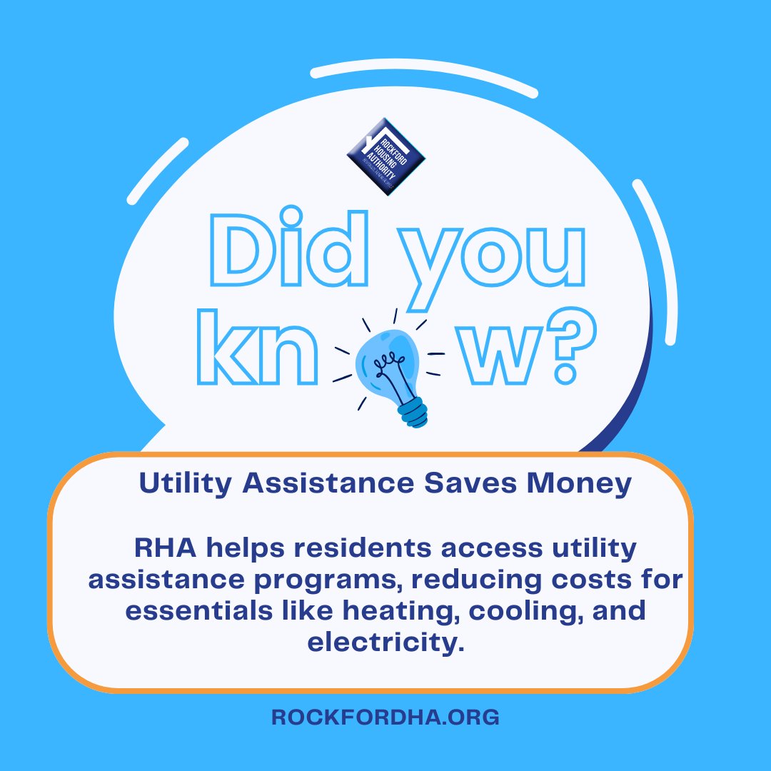 RockfordHousing's tweet image. 💡 Did You Know? RHA helps residents save on utility costs by connecting them with assistance programs. Every little bit counts!
#UtilitySupport #RHASaves