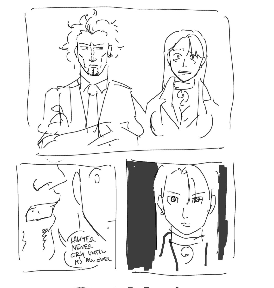 exaltedfuzz's tweet image. Lawyer never cry #AceAttorney