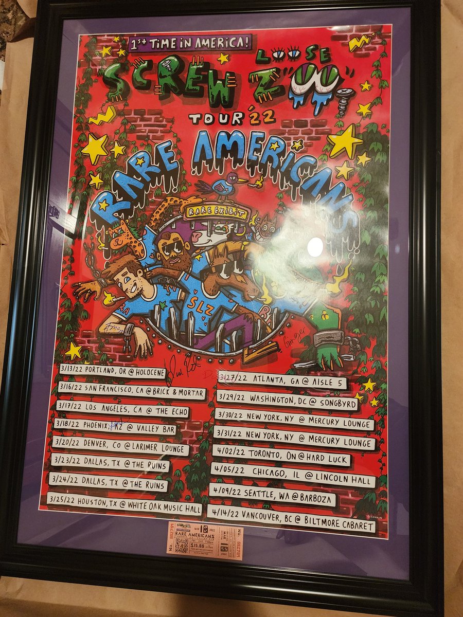 adam_abyssalVT's tweet photo. Took a while but finally got around to matting and framing my signed poster for @rareamericans looking forward to the tour next year! https://t.co/FNI5oRQoM8