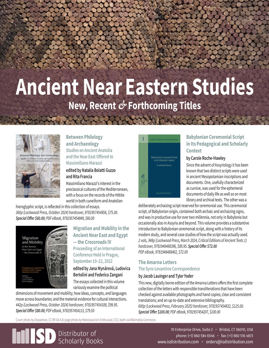 For those of you who missed ASOR this year, and for those of you who did make it but already miss it- check out our online leaflet of all the newest ANE volumes from our publishers!  tinyurl.com/ANE2024Leaflet
