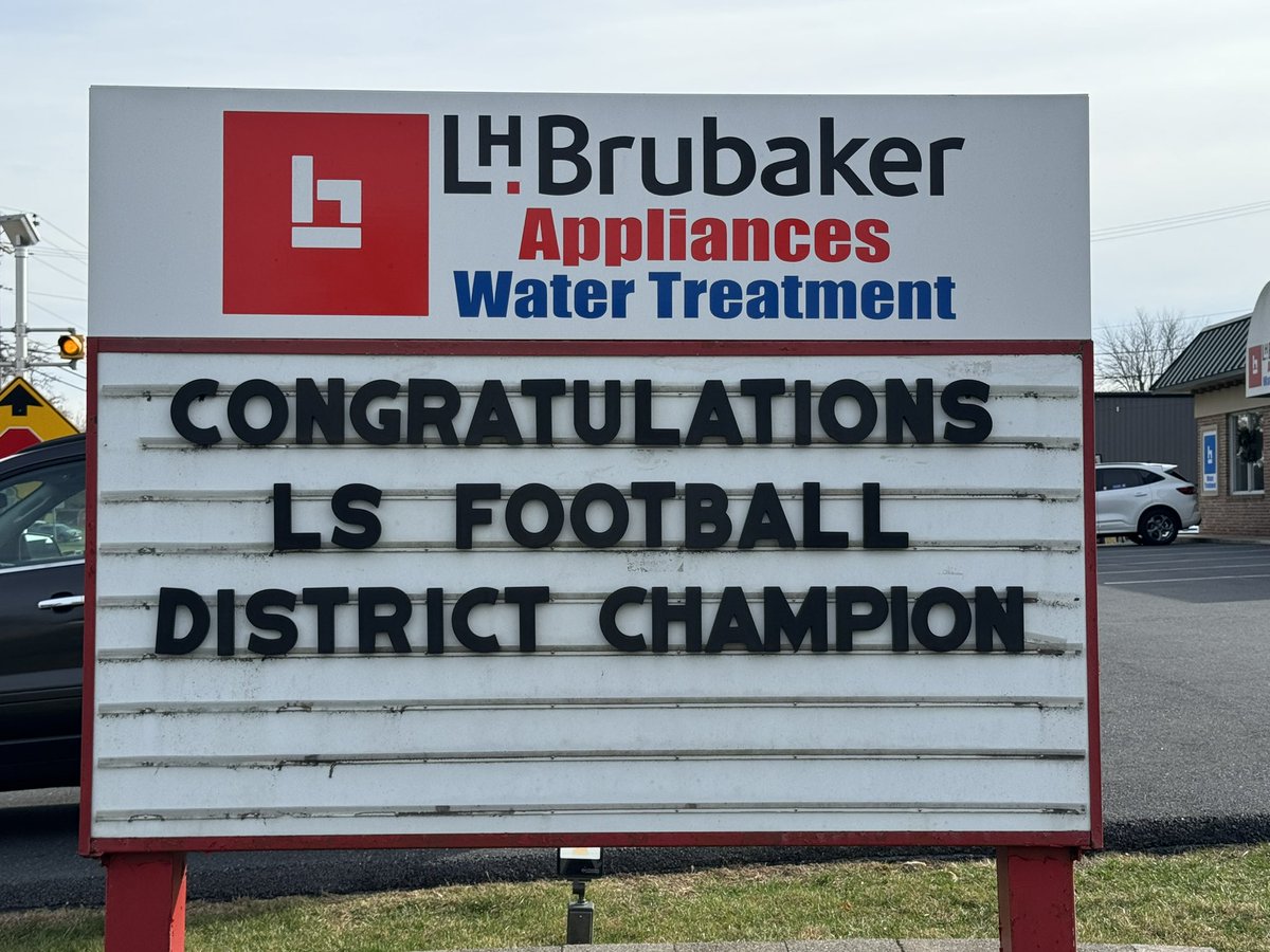 Thank you to LH Brubaker Appliances for their support as we battle until the end!! They have been huge supporters of our football program over many years and we greatly appreciate them.