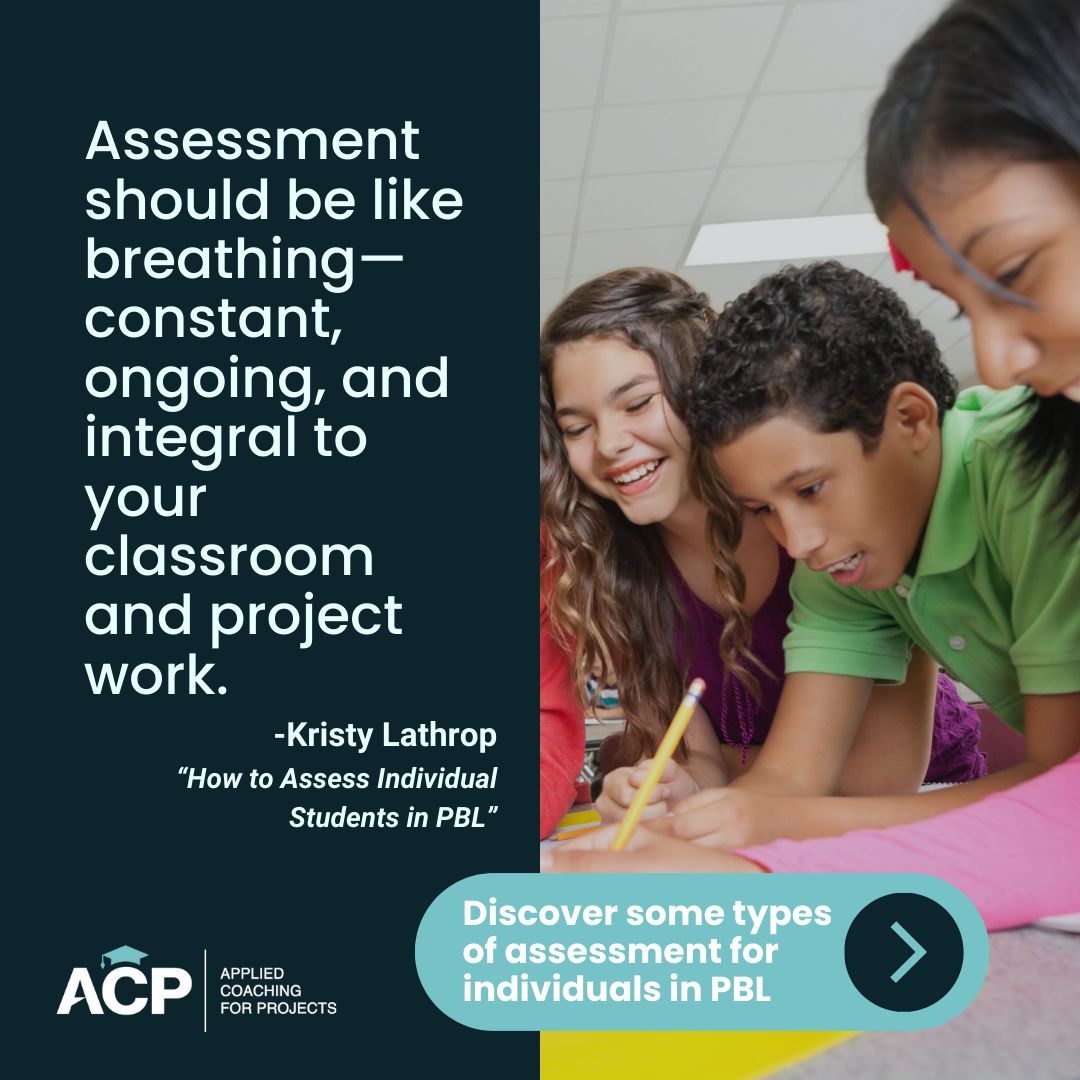 AppliedCoaching's tweet image. Assessment should be like breathing—constant, ongoing, and integral to your classroom and project work. (1/2)

#PBL #AssessmentMatters #TeachingAndLearning #StudentEngagement