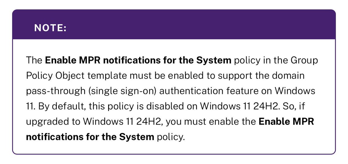 markuszehnle's tweet image. @citrix #WorkspaceApp for Windows 2409 supports Windows 11 24H2! If upgraded to W11 24H2 make sure to enable „MPR notifications for the System“ to get Domain passthrough! docs.citrix.com/en-us/citrix-w…