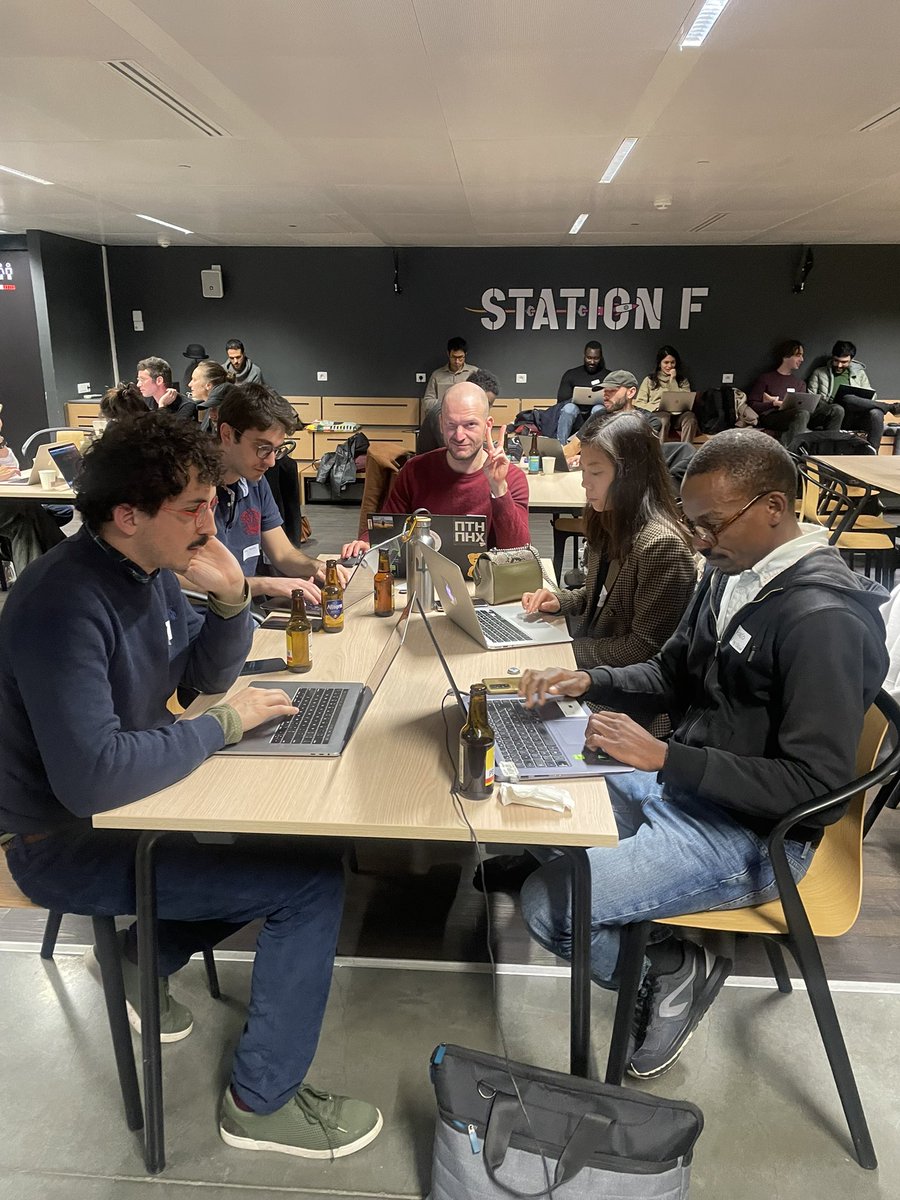 muntudiela's tweet photo. Hectic, insightful and fun AI Hack Night at @joinstationf⚡ 

Thanks to @weaviate_io, @gokoyeb, @wandb, @neondatabase, and @inngest for the amazing event!🚀
#hacknightparis https://t.co/4AsjrLgRWC