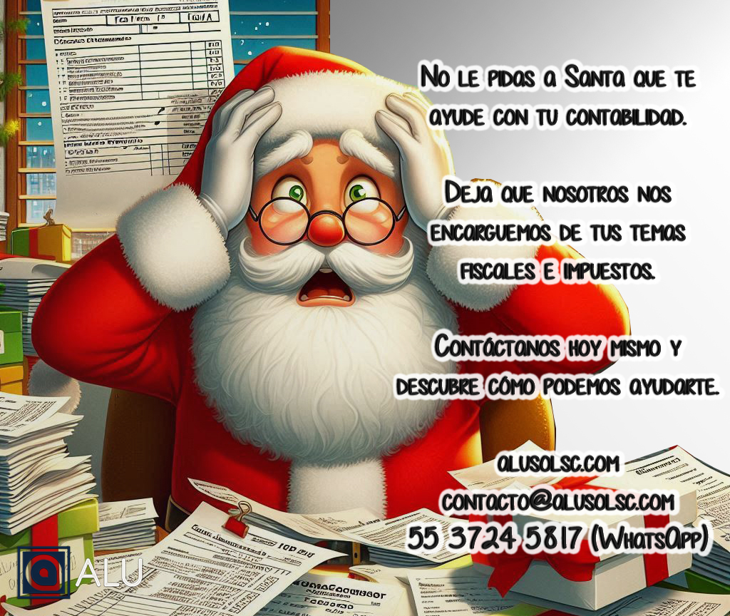 Alu_Contadores's tweet photo. 🎅 No le pidas a Santa que te ayude con tu contabilidad. 🎄
Deja que nosotros nos encarguemos de tus temas fiscales e impuestos.
Contáctanos y descubre cómo podemos ayudarte.

📷https://t.co/n2pnmtURZB
📷contacto@alusolsc.com
📷55 3724 5817(WhatsApp) https://t.co/ykrlrgEY9H