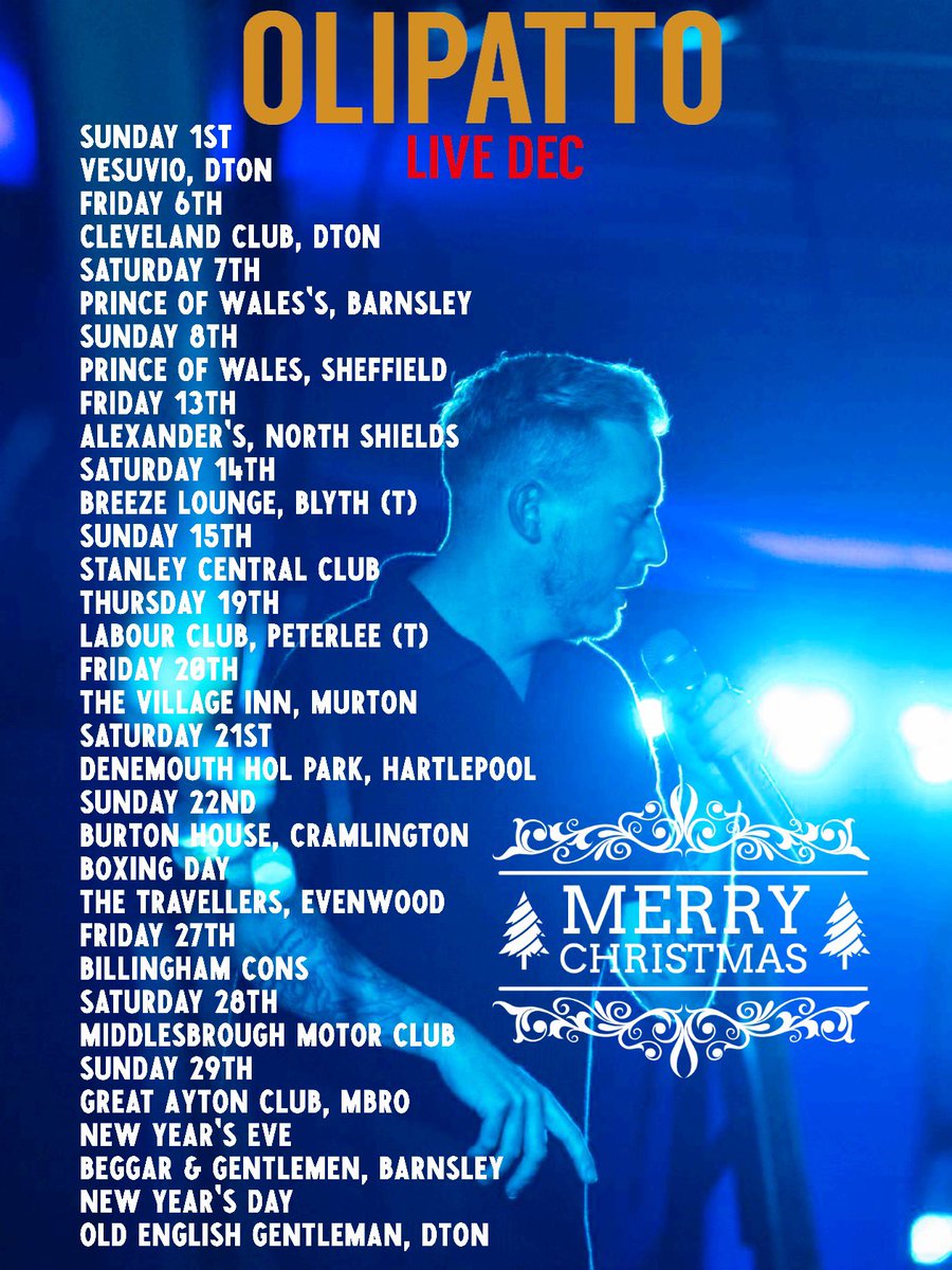 It’s the Most Wonderful Time of The Year 🎄
The Official OliPattoLIVE Dec show dates