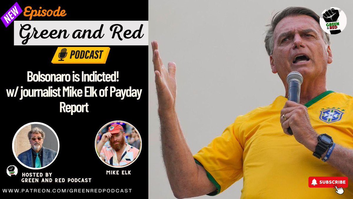PodcastGreenRed's tweet image. Bolsonaro is Indicted! 

New episode on JBolsonaro indictment for his role, along w/ 36 of his political cronies, in a plot to kill his successor, Lula.

Ft. Labor reporter @mikeelk w/ @PaydayReport 

🎙️: bit.ly/4g31iVf