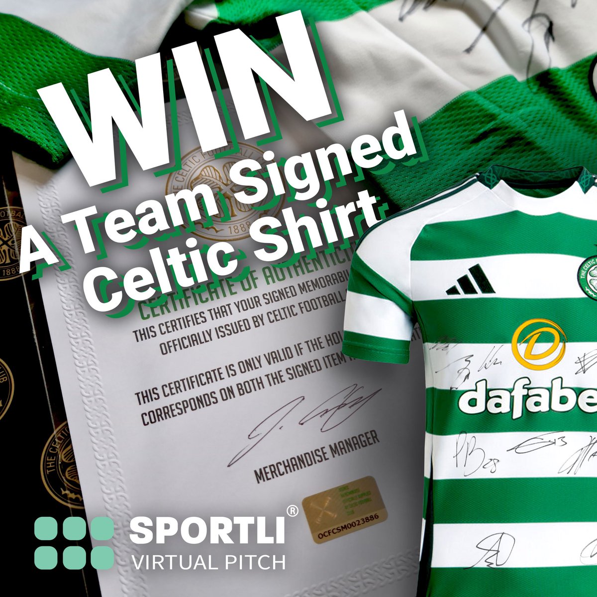Sportliofficial's tweet photo. 🍀⚽️CALLING ALL CELTIC FANS! Here’s your chance to own a piece of Celtic magic! ⚡️

WIN an official 2024 team signed shirt 🏆

To enter: 
1. Like this post
2. Tag Celtic superfans in the comments (each fan is an entry) 👇
3. Share this post https://t.co/ya4v0GuMYx