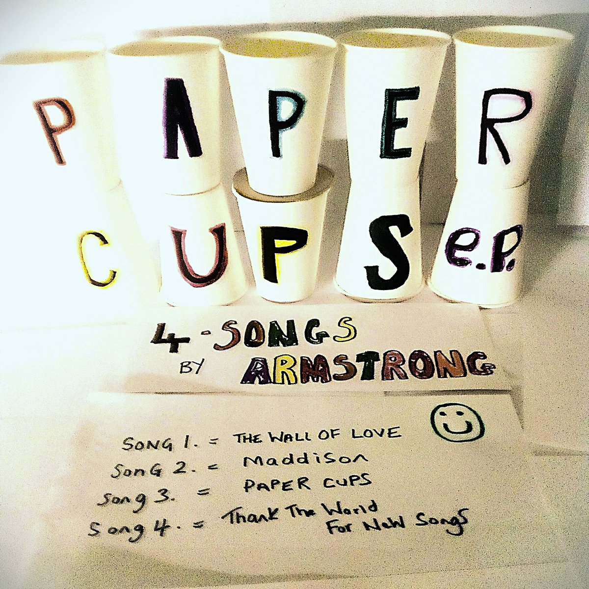 Coming Soon: A new Armstrong E.P. for early December  4x new songs - a digital release on Bandcamp - some happy/sad songs.  Hopefully this sounds like a nice thing to happen🤔(1) The Wall of Love (2) Maddison (3) Paper Cups (4) Thank The World for New Songs 😎 🙃🤔🙄👍🫤🙂🙂🎸❄️
