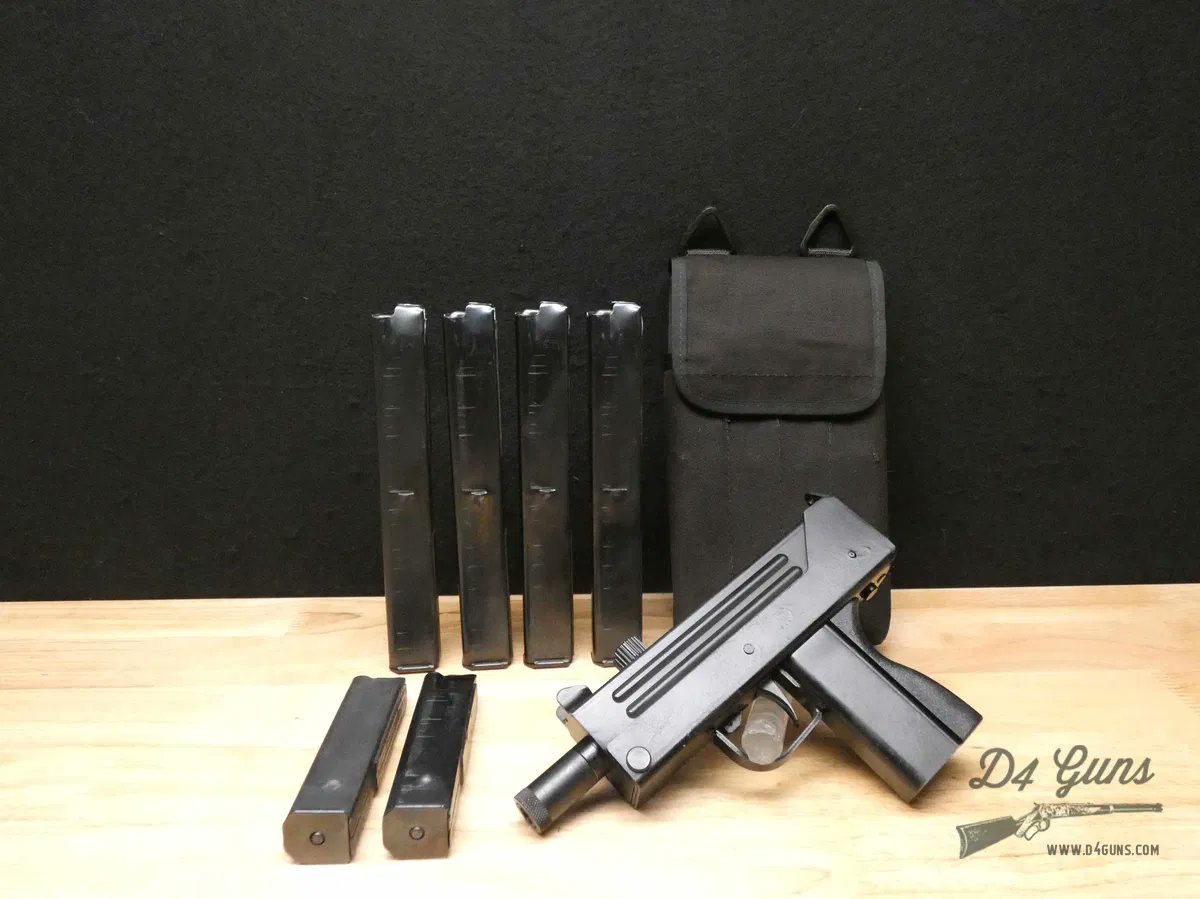 D4Guns's tweet image. RPB Industries M11-A1 in .380 ACP 🔥 This open-bolt beauty comes with SIX magazines and a mag pouch! Manufactured in Atlanta, GA, featuring a threaded muzzle, Cobray emblem, and classic design. 🕶️💥 Bid now: gunbroker.com/item/1077666902 #M11A1 #Auction #Cobray