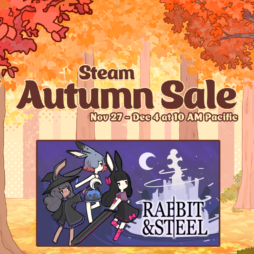 rabbitandsteel's tweet photo. Rabbit &amp; Steel is 20% off during the Steam Autumn Sale!
Perfect opportunity to get your friends to rabbit alongside you!

Steam link below! https://t.co/hU9bMWhJv3