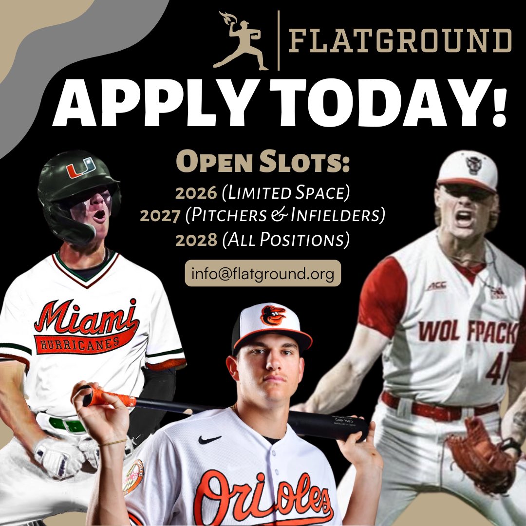 Want to play college baseball? Check out our small team of private recruiters at Flatground and apply today. For Serious Players Only. Less than 10% of applicants are accepted into the program. Scholarships available.

flatground.org/services/#recr…