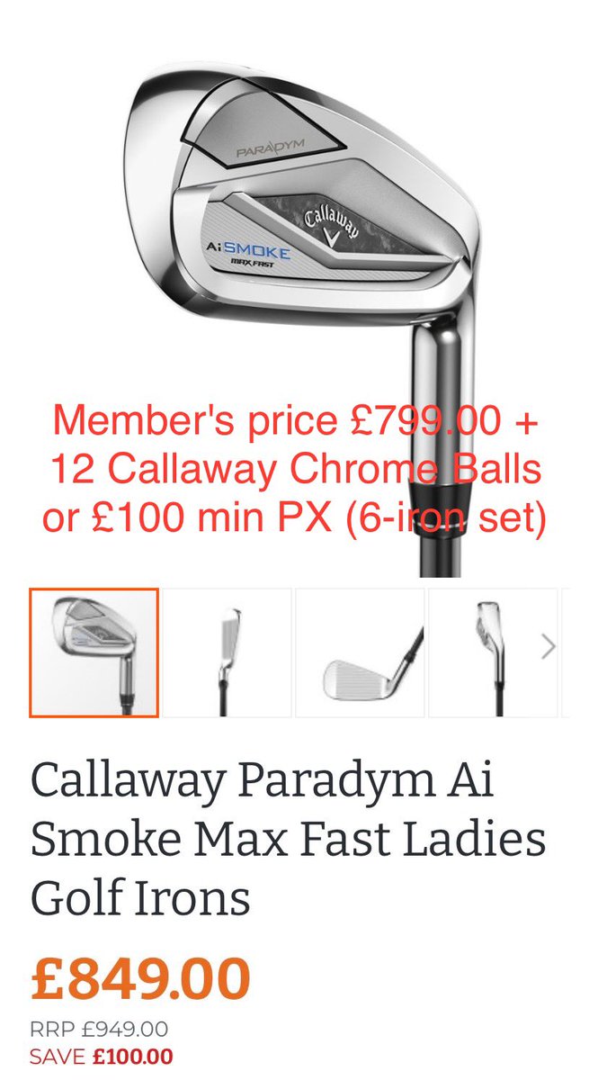 CornwallGolfLessons (@matttucknott) on Twitter photo Here’s one for the lovely Ladies <a href="/LauncestonGolfC/">Launceston Golf Club</a> in the latest Black November sales offers. I have a brand new set of Callaway Ai Smoke irons for just £799 + a special added bonus offer to choose from?
Be quick though only 1 set in stock available⛳️ #PerfectPresent Here’s one for the lovely Ladies <a href="/LauncestonGolfC/">Launceston Golf Club</a> in the latest Black November sales offers. I have a brand new set of Callaway Ai Smoke irons for just £799 + a special added bonus offer to choose from?
Be quick though only 1 set in stock available⛳️ #PerfectPresent