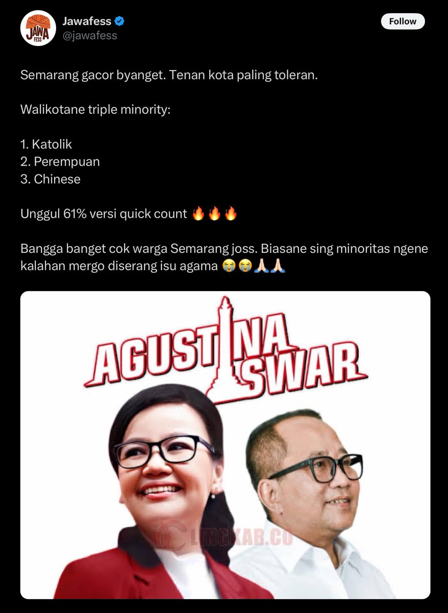 Mantulllll....!!
Perkasa juga menang di Semarang, tapi di Jateng....ya gitu deh.
.
#pilkadajateng2024