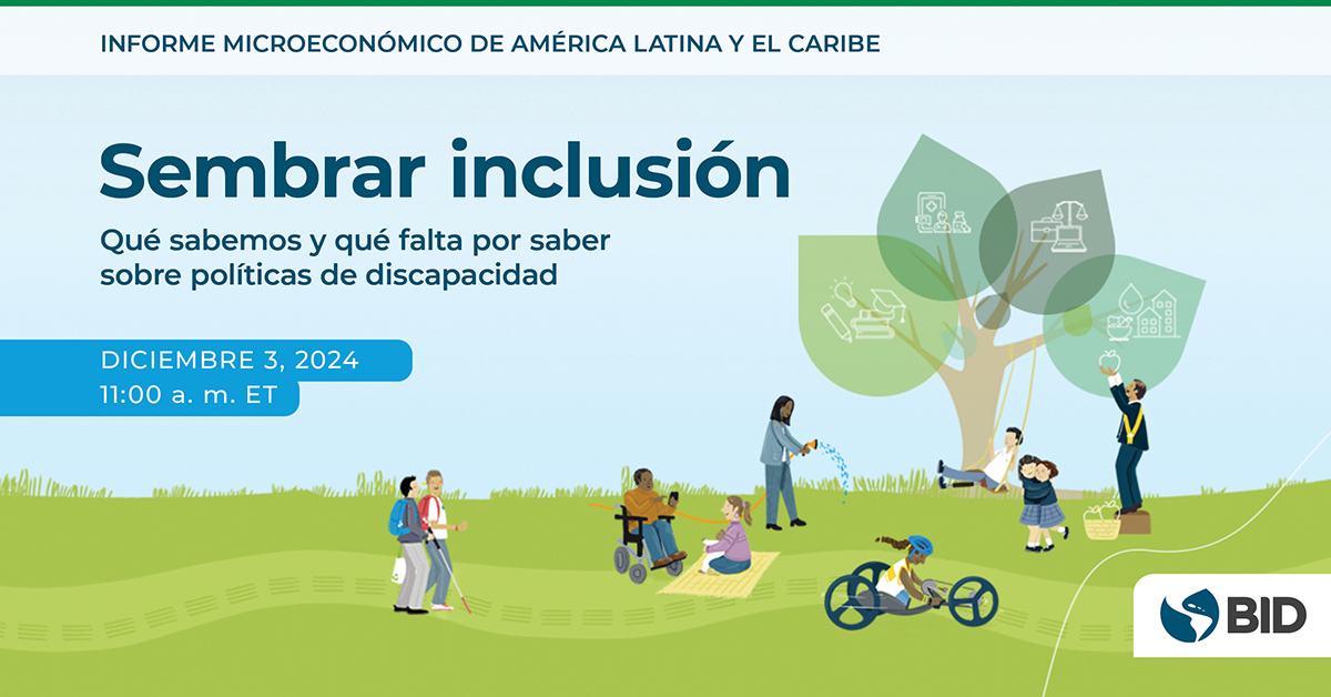 RemdiPeru's tweet photo. ⏰ 03 DIC; 11:00 a.m.
🌎 Lanzamiento del Informe América Latina y el Caribe 2024, "Sembrar inclusión: Qué sabemos y qué falta por saber sobre políticas de discapacidad"
📌 Evento del Banco Interamericano de Desarrollo
📽 Facebook Live 👉 https://t.co/h5vilV5Nhc
#RemdiPerú https://t.co/EP04qR4EWi