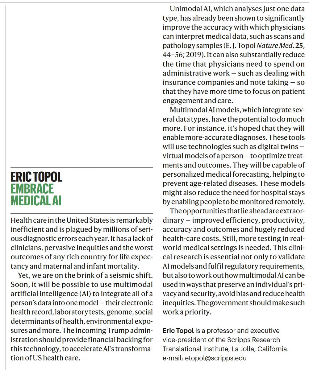 The <a href="/Nature/">nature</a> journal asked 6 biomedical scientists for a brief description for what should be the US gov't priority now. This was my response
nature.com/articles/d4158…
