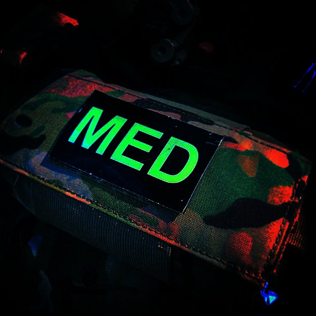AptusDG's tweet photo. If you’re going to use it you have to find it first. Whether it be in the back of a blacked out van, the trunk of a patrol car, or marking your IFAK for teammates make sure you can find what you need quickly when you need it. Glow in the dark MED Patch https://t.co/U68VFVDfXB