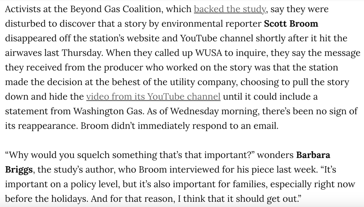 AlexKomaDC's tweet image. Washington Gas very much does not want you to know that using gas appliances for hours to make your Thanksgiving meal comes with serious health risks. 

So much so that they seem to have pressured WUSA to bury a story on a @BeyondGasDC report on this...
washingtoncitypaper.com/article/754087…