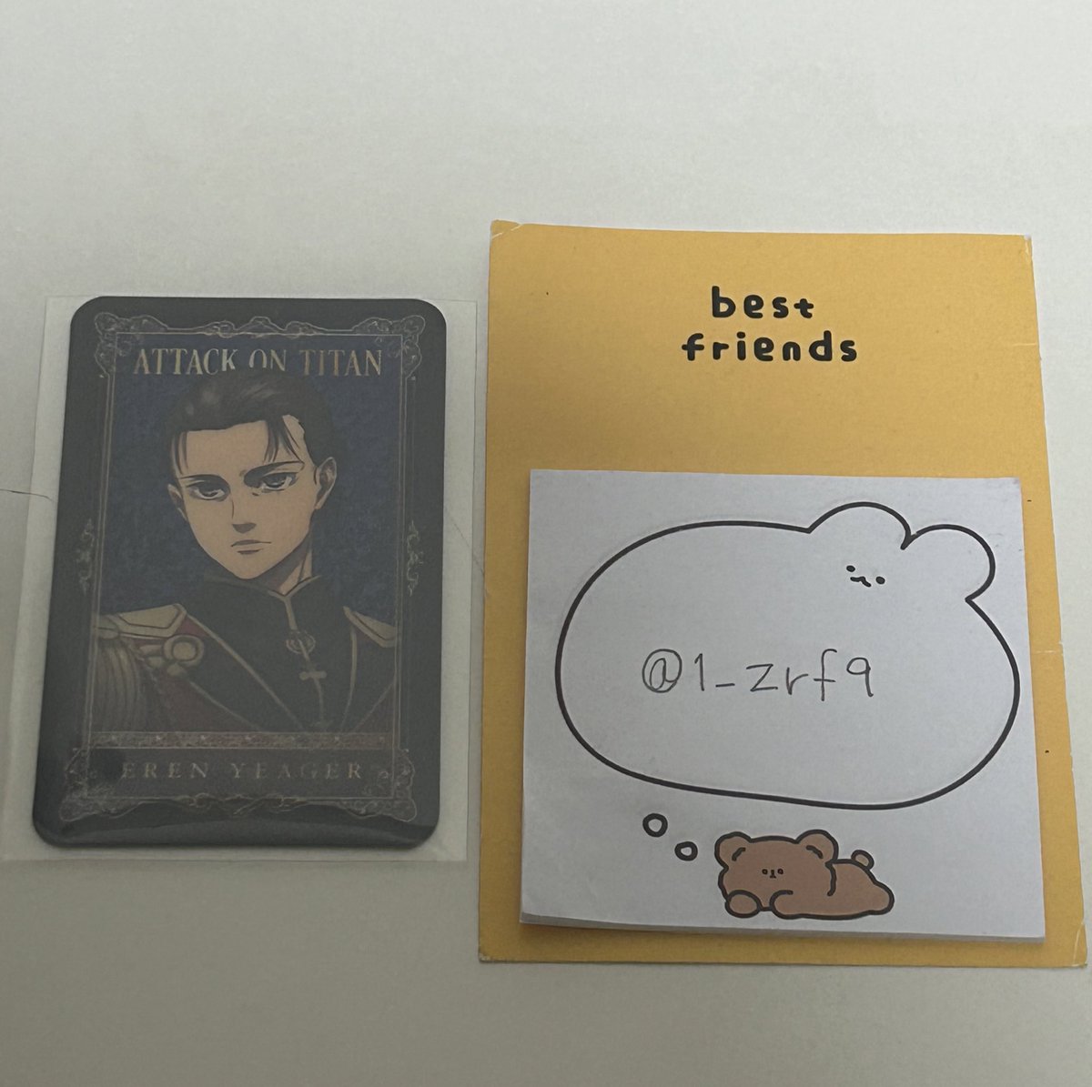1_zrf9's tweet photo. エレン、ビジュアルカード載せ忘れておりました。異種、比率違いなどもご相談ください🙇‍♀️

進撃の巨人 カラオケの鉄人 カラ鉄 フェニックス 鳳凰 白 黒 音 バンド スーツ 交換 https://t.co/eSgcd0I49Z