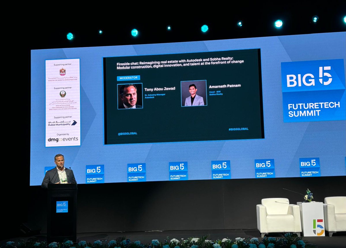 Big5Global is running alongside #GeoWorld. WGIC Patron Member <a href="/autodesk/">Autodesk</a> joined the “Fireside Chat: Reimagining Real Estate with Autodesk &amp; Sobha Realty: Modular Construction, Digital Innovation &amp; Talent.”

Our team will be at GeoWorld tomorrow as well. Visit us at Booth Z6 F43🤝