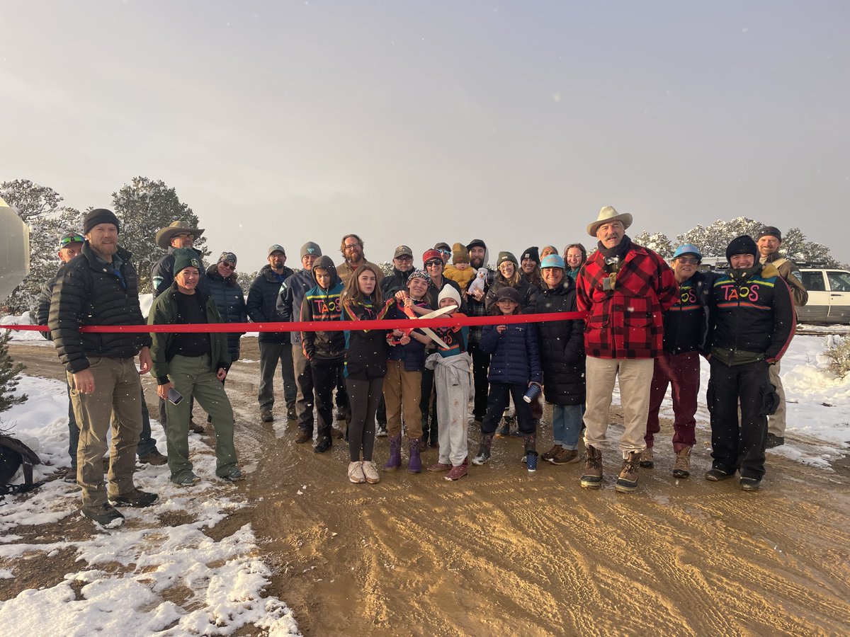 NMoutdoorrec's tweet photo. ORD joined Taos Mountain Bike Association, BLM New Mexico, Enchanted Circle Trails Association, and others to celebrate the recent completion of the Horsethief Mesa trailhead, an Outdoor Recreation Trails Plus Grant project. Congratulations! #NMORD #TrailsPlus #ORD #NMOutside https://t.co/XCBsUfmR2c
