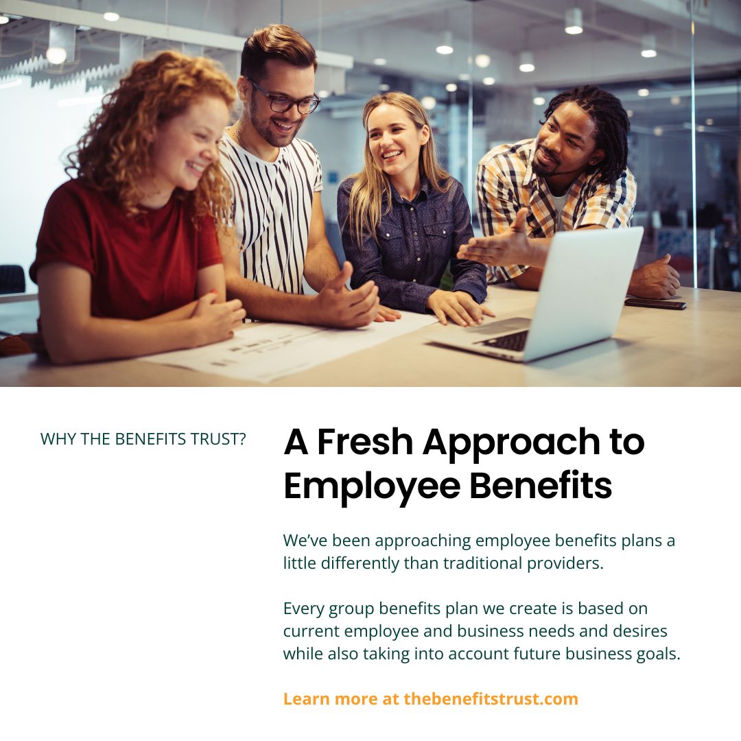 BenefitsTrust's tweet photo. At The Benefits Trust, we take a fresh approach to employee benefits. Every plan we create is tailored to meet your current needs while supporting your future goals. Discover how our customized solutions can help your business thrive. #EmployeeBenefits #BusinessSolutions https://t.co/77i1ncAsQN