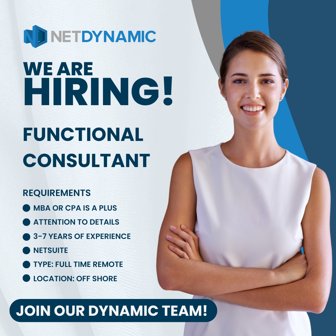 Net_Dynamic's tweet image. 🌟 Join Our Dynamic Team! 🌟
NetDynamic is on the lookout for a talented #FunctionalConsultant to help us deliver top-tier #NetSuite solutions to our clients worldwide.
Apply now. Let’s build something incredible together!
👉td2960755.extforms.netsuite.com/app/site/hosti…
#WeAreHiring #RemoteWork
