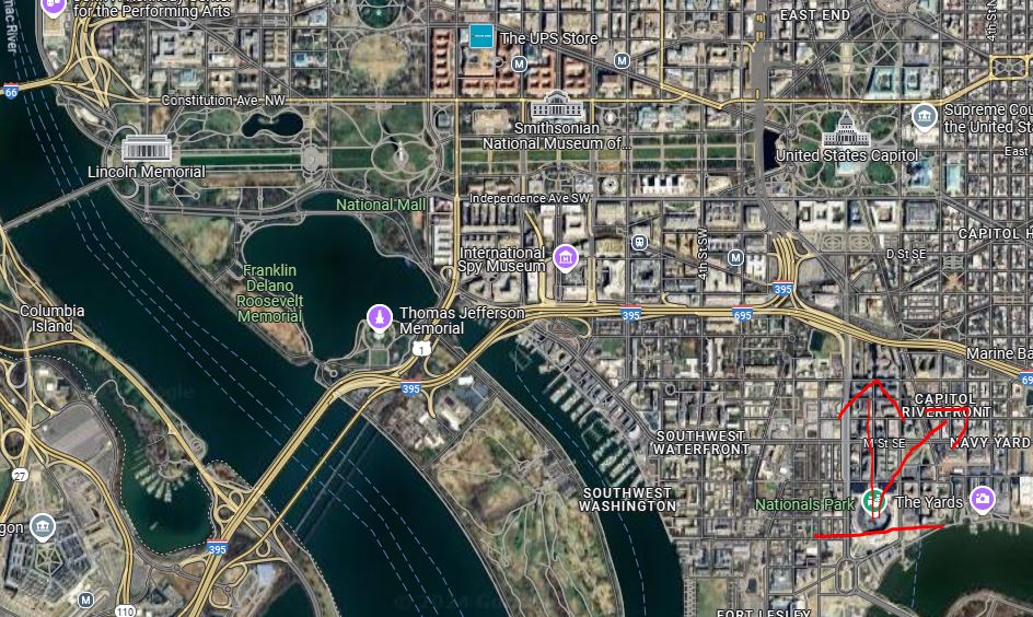 BobbyOler's tweet photo. @TalkNats Views of the water/bridge would be nice, but the only way you're getting the monument is if you swap sites with the Pentagon. The Capitol's not tall enough or you'd already see it.

https://t.co/Aw5i6eRlOy https://t.co/ukzgwryeqd