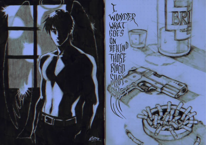 #TRIGUN 
take a still, take a picture out of me, of this old me guilt 