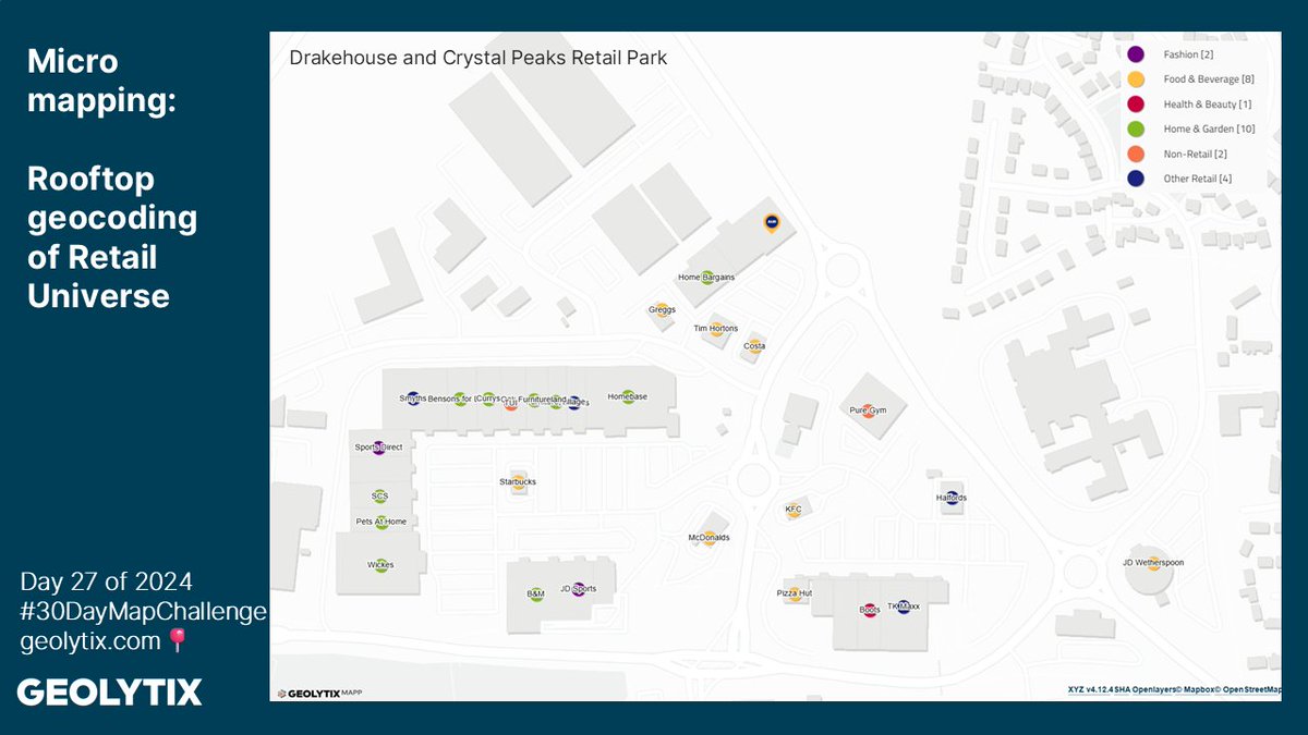🗺#30daymapchallenge🌎
Day 27: Micromapping

Rooftop geocoding accuracy is foundational for making well-informed, data-driven decisions for #LocationPlanning. It reduces errors, identifies exact competitor locations and ensures accurate demographic and geodata analysis.

#Retail
