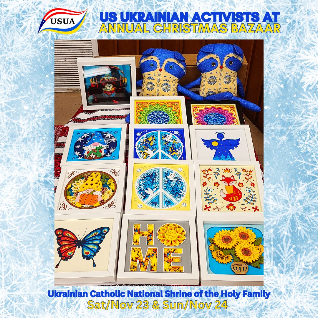 USUA_Activists's tweet photo. 💙💛Huge thanks to all who visited #USUA table at the UCNS Christmas Bazaar in DC!🎄

🇺🇦Your support through purchasing beautiful souvenirs helps us continue aiding Ukraine.

📸📹https://t.co/KmFIv4lDP5

🇺🇦Support Ukraine: https://t.co/RqYTfSypgp

#StandWithUkraine #HolidayBazaar https://t.co/vbqLOPdvL1