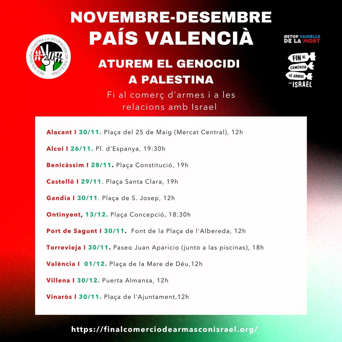 COS_Horta's tweet photo. I diumenge 1 d desembre d migdia concentració a València i a diverses localitats del País Valencià contra el genocidi del poble palestí x part d l'entitat nazisionista d'ISSrael
Del riu a la mar, Palestina vencerà!! https://t.co/JJ65dFuEsY