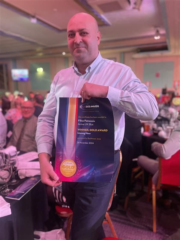 We’re so proud of all our winners and finalists in this year’s <a href="/UKBusAwards/">UK Bus Awards</a> 🏆 🚌
Well done Derby Depot - winner of the Top National Bus Depot award and Arriva London's Filica Patranoiu - winner of the Unsung Hero award! #UKBusAwards #BusWinners24
