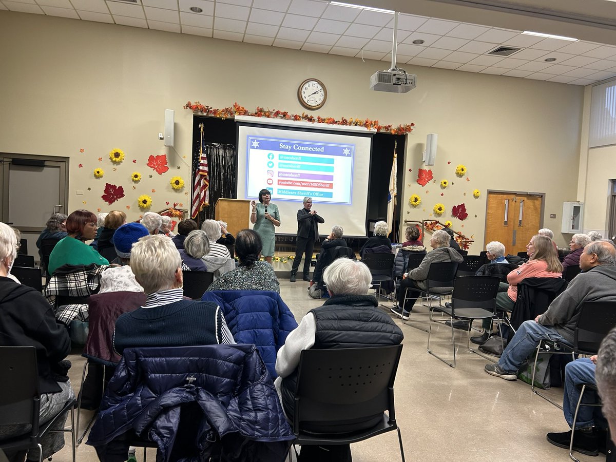 Grateful to have joined <a href="/msosheriff/">Middlesex Sheriff</a> and <a href="/MedfordPolice/">Medford Police</a> yesterday to talk to senior citizens about the importance of remaining vigilant and aware when it comes to online scams, especially during the holiday season.