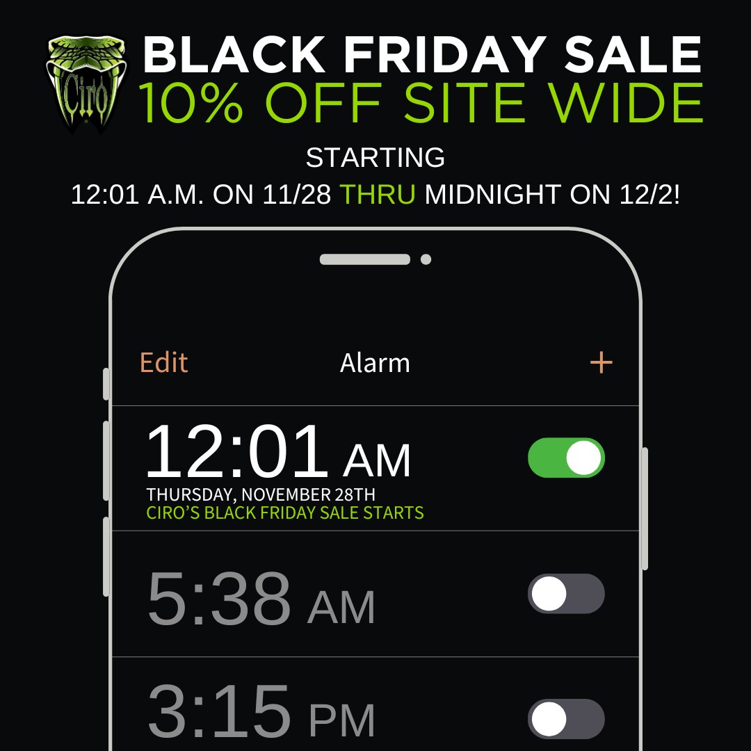Ciro3D's tweet photo. 🚨The Black Friday Sale is almost here! 
Starting 12:01 A.M. tomorrow through 12/2 -- You can score 10% off must-have Goldstrike accessories at https://t.co/npYKHRiEOt  

⏰ Don't hit snooze-- the discount is only valid on in-stock items! https://t.co/Llv7rBPrcP