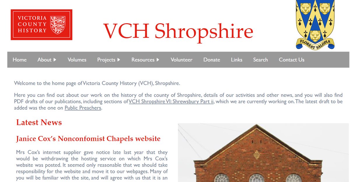 Did you know we have a website? Head on over to vchshropshire.org. You can find out about our activities, annual reports and accounts and the accumulating unpublished text which we add as we write it. You can also sign up for our newsletter!   #shropshire #vch #Website
