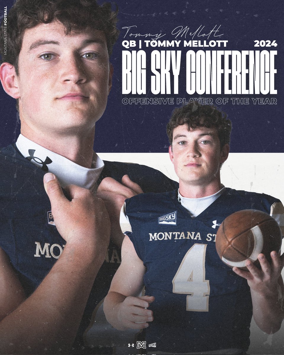 MSUBobcats_FB's tweet image. The 2024 Big Sky Conference Offensive Player of the Year @Tommy_Mellott 🏆

#BobcatBuilt | #CATS
