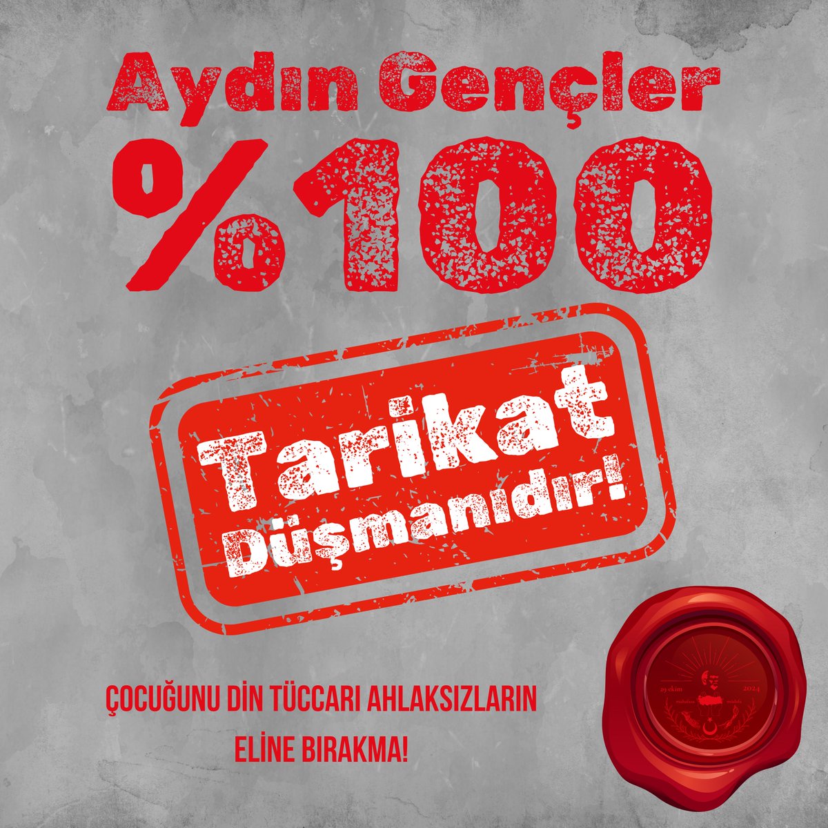 AydinGenclerTpl's tweet photo. Onlar demeden biz söyleyelim. Topluluğumuzun ve takipçilerimizin her ferdi %100 tarikat/cemaat düşmanıdır. Milli eğitim, asla bu ahlaksız zihniyetin ellerine bırakılamaz! Kendilerini cumhuriyetin hakimleri sanan yapılanmalar yıkılmaya mahkum olacaktır!

#TarikatveCemaatlerKapatılsın #ArkaSokaklar
