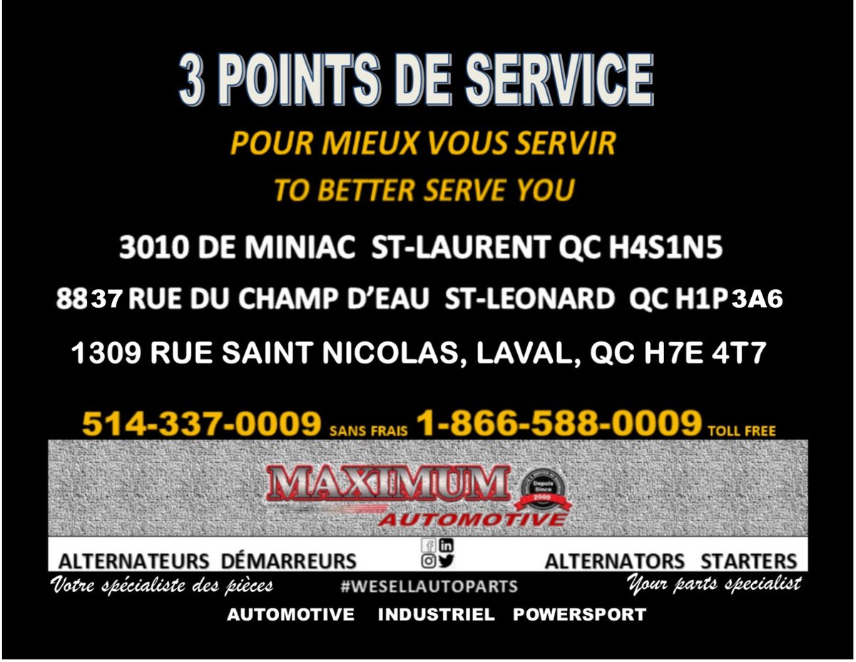 MAXIMUMAUTO's tweet photo. @MAXIMUMAUTOMOTIVE ,  we don't need #BlackFridayDeals  to offer you the better deals. We provide top-quality service, fair prices, and unbeatable value every single day.
Just the real deal, all year long.
3 #Montreal locations to better serve you or Same Day Shipping Canada Wide https://t.co/vJh4hmEnDY