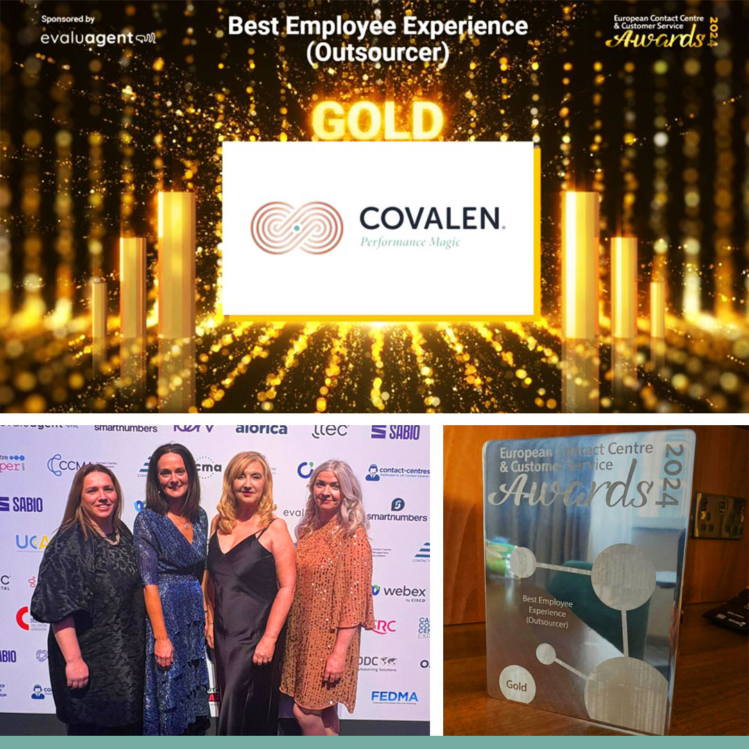 Covalen_'s tweet image. Covalen won the Gold at the European Contact Centre and Customer Service Awards #ECCCSA for #BestEmployeeExperience🏆

This award demonstrates our commitment to delivering best-in-class programmes for our employees. 

A big congrats to all involved in achieving this award! 🎉