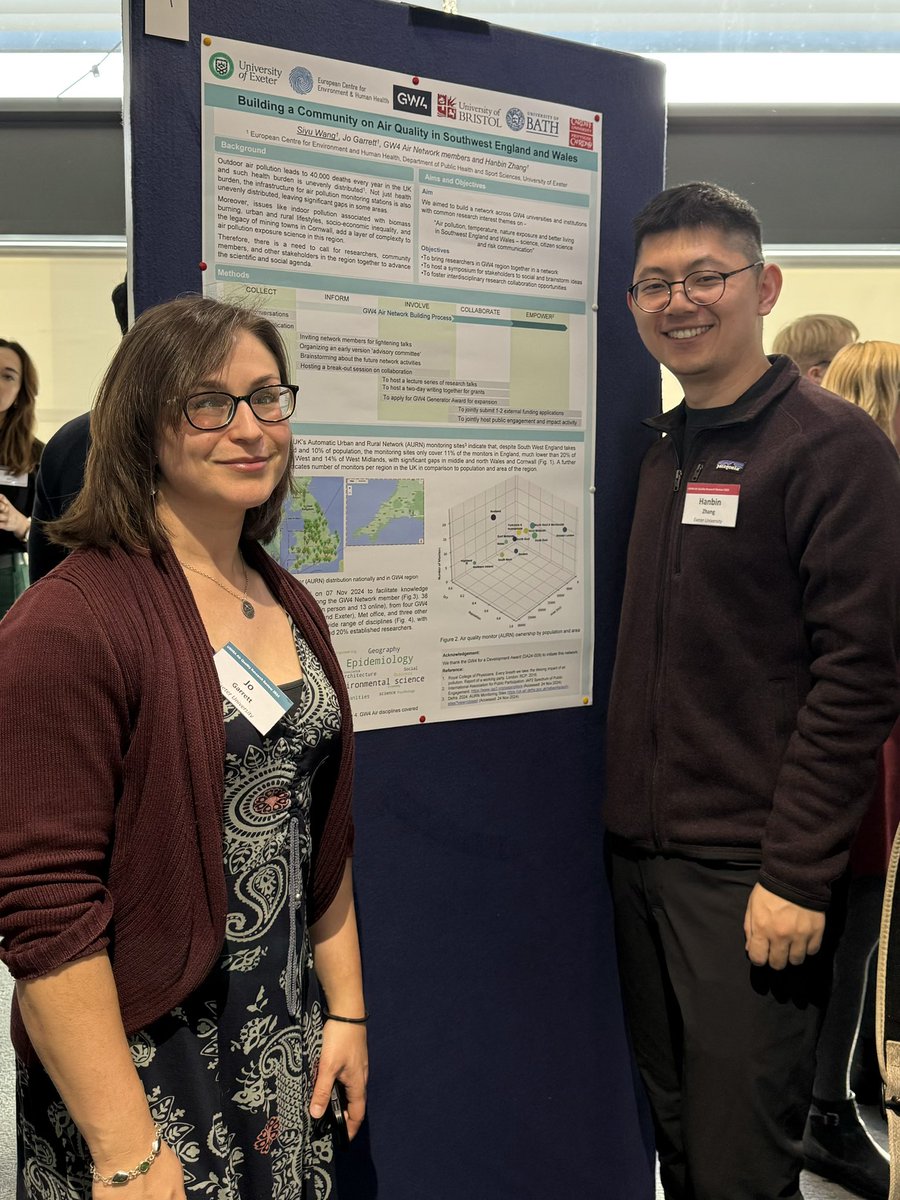 hanbin_zhang's tweet image. Representing and promoting the GW4 Air Network in beautiful Bristol at the @UKHSA Annual Air Pollution Research Review and Stakeholder Meeting 2024 - brilliant programme and excellent presenters! Very pleased to present new work and meet my old colleagues and friends!
