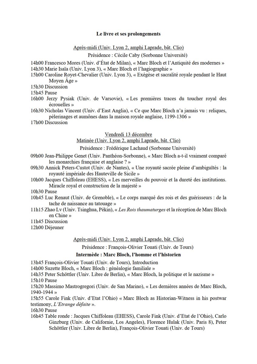 shmesp's tweet image. Colloque international : Marc Bloch et Les Rois thaumaturges, 1924-2024. Mentalités et anthropologie historique, un siècle après
Lyon, 12-13-14 décembre 2024
CIHAM UMR 5648 ; Université Lumière Lyon 2 ; Université Jean-Moulin Lyon 3 ; Sorbonne Université ; ENS Lyon ; EHESS