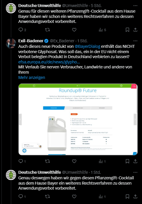 Thorsten (@thor_st3n) on Twitter photo Spam Bot der DUH im Einsatz. Diese Antwort wird platt widerholt, eine Antwort darauf wird es nicht geben. Pflanzengifte wie Alkaloide sind nicht im RoundUp zu finden... <a href="/Umwelthilfe/">Deutsche Umwelthilfe</a> Spam Bot der DUH im Einsatz. Diese Antwort wird platt widerholt, eine Antwort darauf wird es nicht geben. Pflanzengifte wie Alkaloide sind nicht im RoundUp zu finden... <a href="/Umwelthilfe/">Deutsche Umwelthilfe</a>