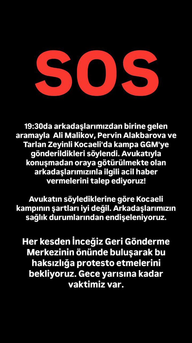 ayla_k20's tweet photo. Lütfen geçebilen Çatalca İnceğize geçsin! 

Arkadaşlarımız için endişeliyiz!

#AliveParvinSerbestBırakılsın https://t.co/hwVIwUHKzA