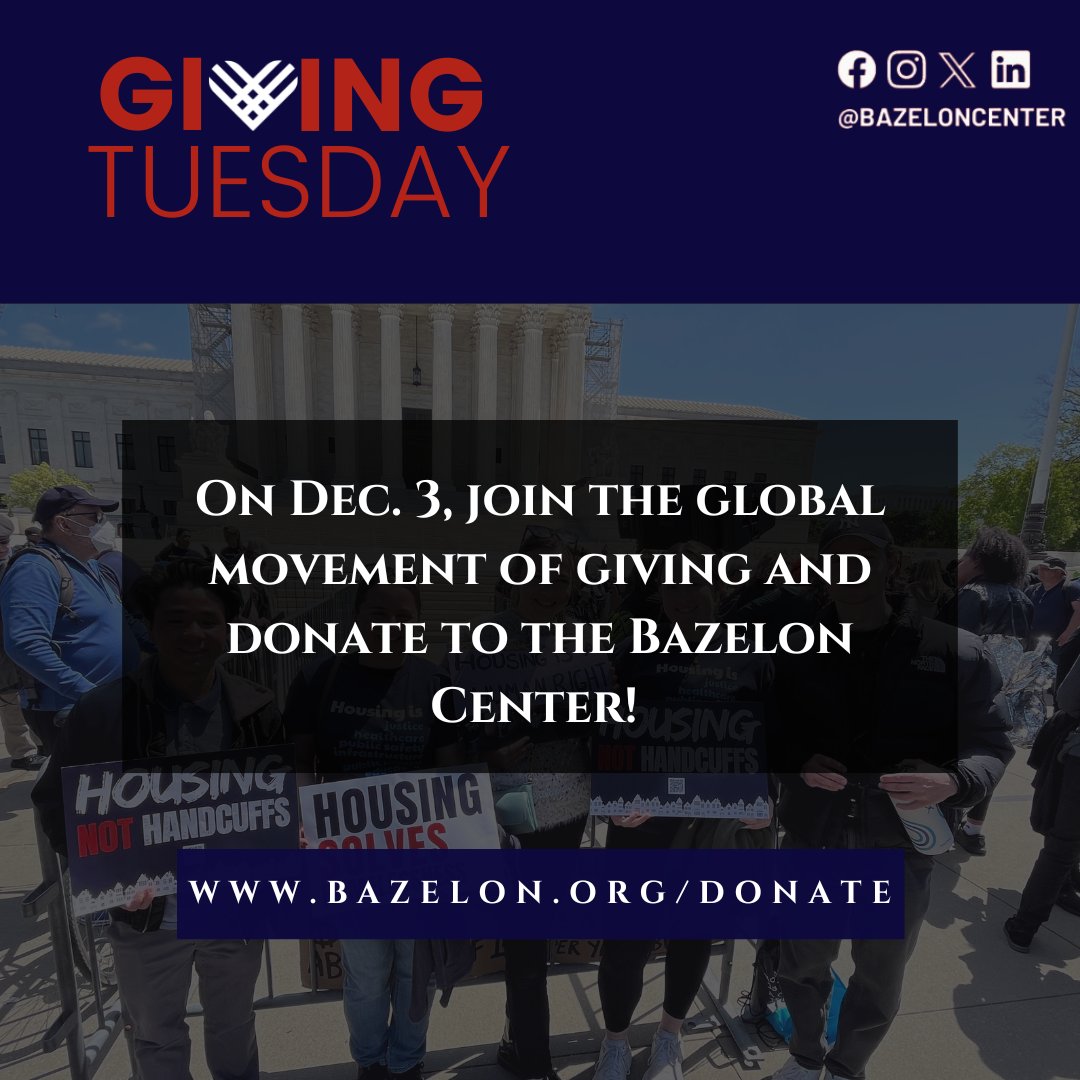 This Giving Tuesday, the global day of giving, on December 3rd, I hope you will join us in supporting the work of the Bazelon Center. No gift is too big or too small. No matter the size, your generosity will go a long way to make this vital advocacy possible. #GivingTuesday