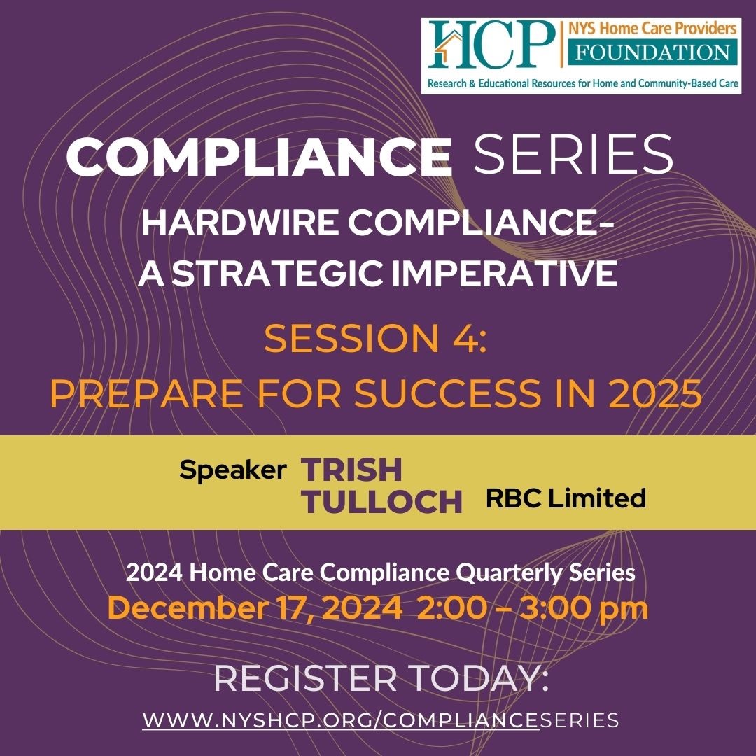 .📆 Save the date! Join us on December 17, 2024, for Session 4 of our webinar series: "Prepare for Success in 2025."  Don't miss out – register today! #Success2025 #HomeCare #ComplianceInnovations

Member Portal nyshcp.users.membersuite.com/events/59ee4cb…